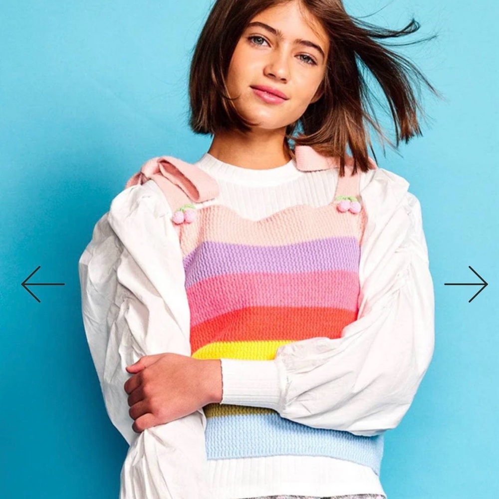 Lola + The Boys Rainbow Striped Blouse